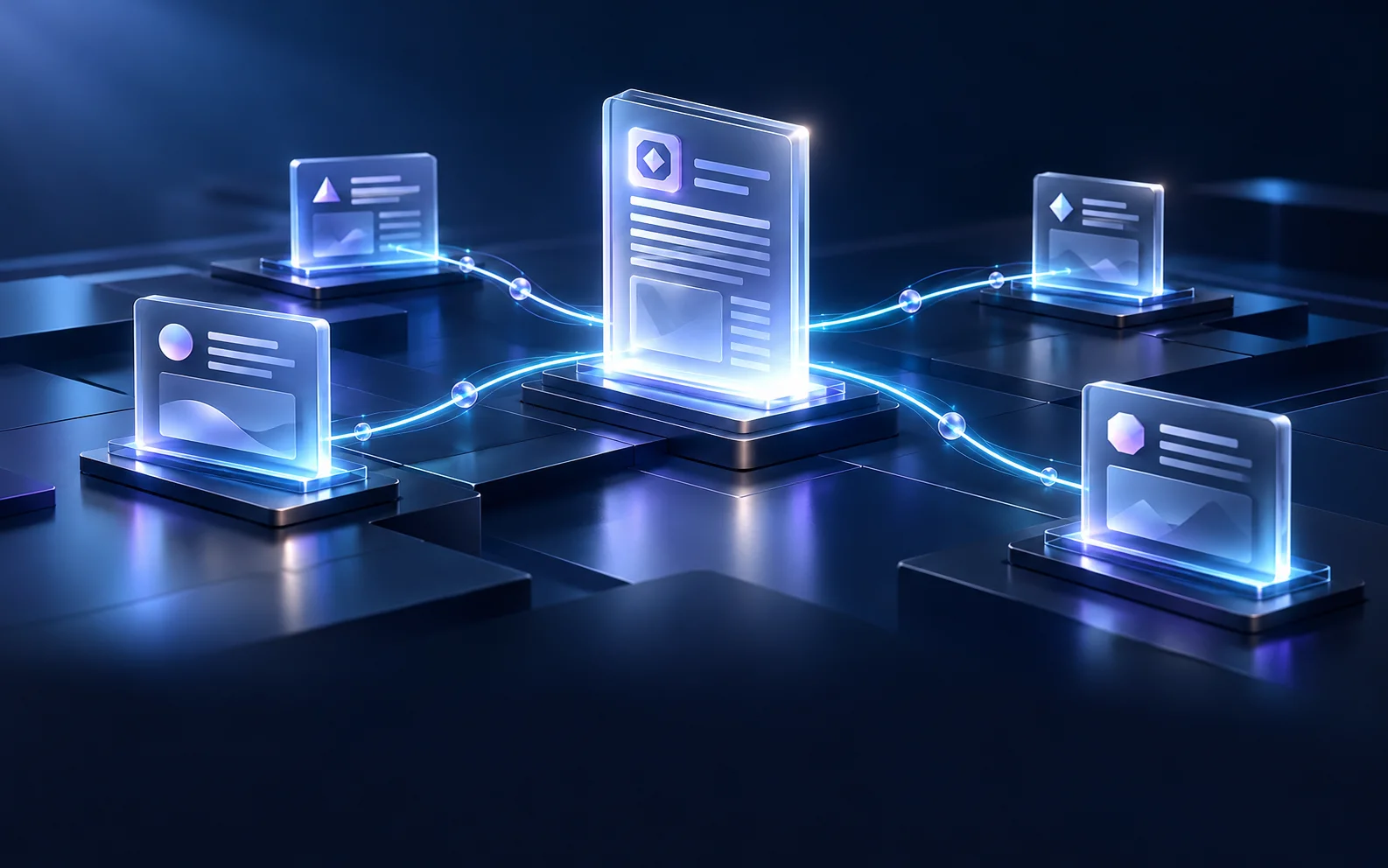 Concept illustration of connected source and answer panels for Click2Flow’s GEO case study